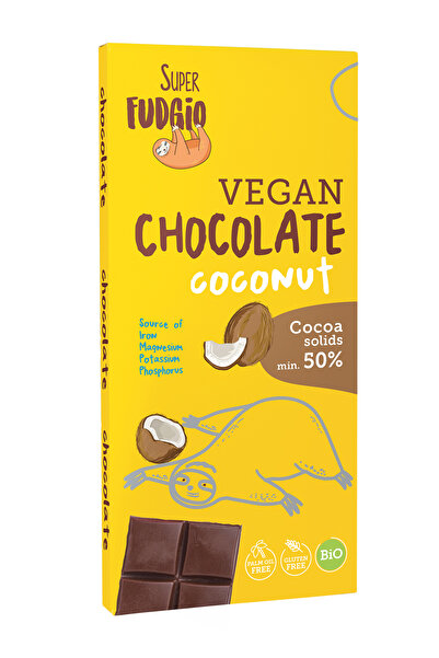 Me Gusto Ciocolata cu cocos bio 80g Super Fudgio