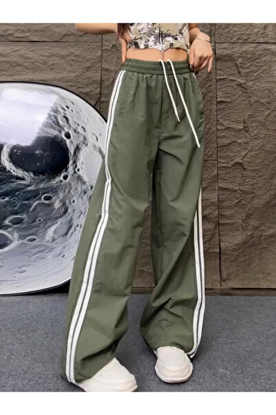 1way Women's wide-leg trousers with side stripes