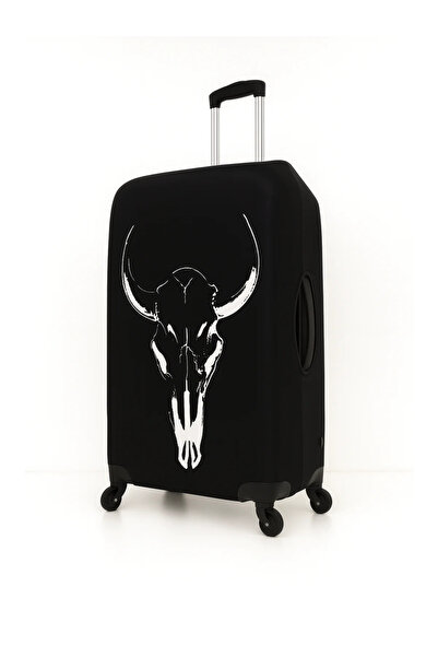 Trink Çanta Fabric Suitcase Cover and Luggage Cover (62-Taurus Skull) Cabin C...