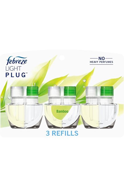 Febreze Plug-In Air Freshener Oil Refill, Light Bamboo, 0.87 oz, 3 Count