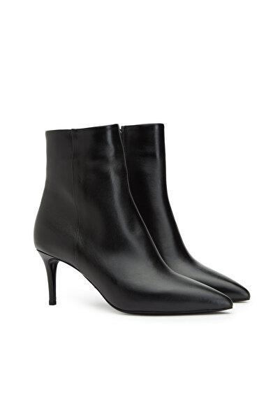 George Hogg Siyah Kadın Topuklu Deri Bot