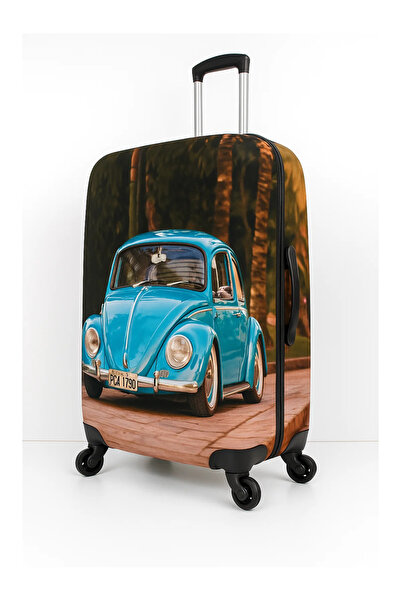 Trink Çanta Fabric Suitcase Cover and Luggage Cover (32-Blue Vos Vos) Cabin Cabin