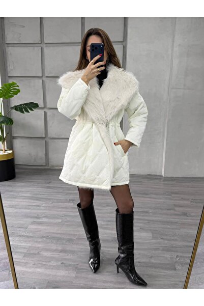 Coral Baklava Dikişli Rugan Mont 6171 Ekru