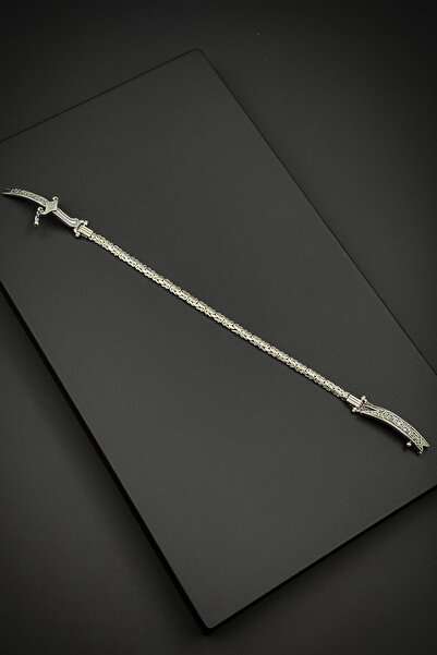 FRNCH 925 Ayar Gümüş Kılıç Figürlü Gümüş Renk Erkek Bileklik FRJ12736-3736-A