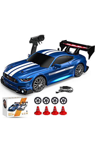 IQ Toys Remote Control Drift Car, 30 km/h, LED lights, USB charging, Blue