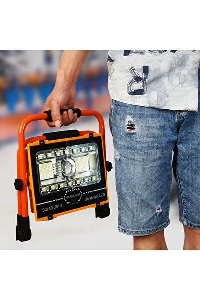 Watton P70 LED Solar Panel Şarjlı Taşınabilir Projektör 176 SMD + Yan LED WT-734