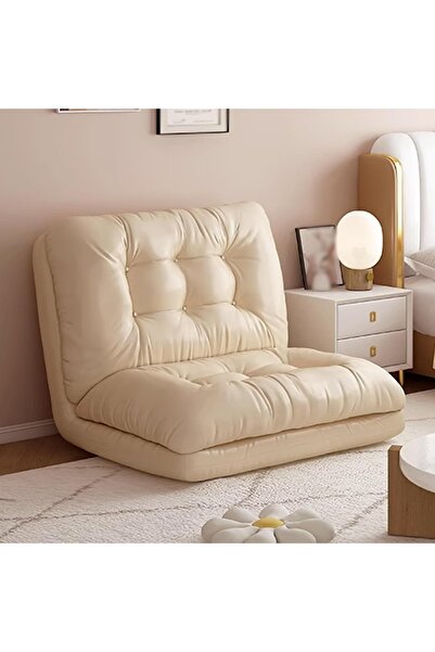 Aralifes Folding Sofa Bed, 5-Position Adjustable Floor Lounger, 2-in-1 Armless Sleeper Chair for Home