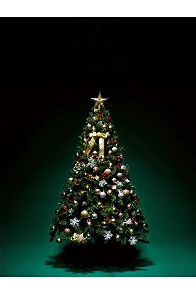Mado Gallery شجرة عيد الميلاد الخضراء الاصطناعية المضاءة مسبقًا بأضواء دافئة ...