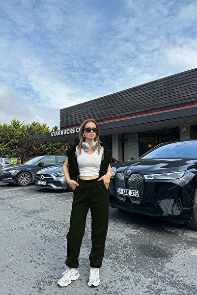 BayBayan Women's 3 Thread Sha Fleece-Lined Ogger Trackpants