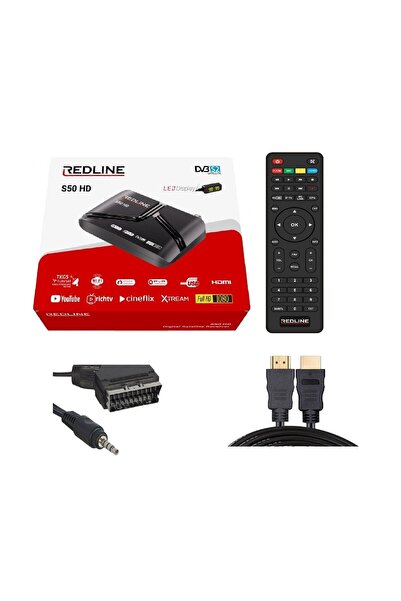 Saatistan S50 HD Uydu Cihazı ve SCART AV Kablo, Plazma, LCD ve Tüplü TV Uyumlu