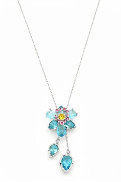 MENESSA قلادة زهرة سوير - فيروزية