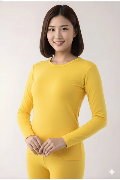 SUN STYLE بلوزة بادي بأكمام طويلة وياقة دائرية