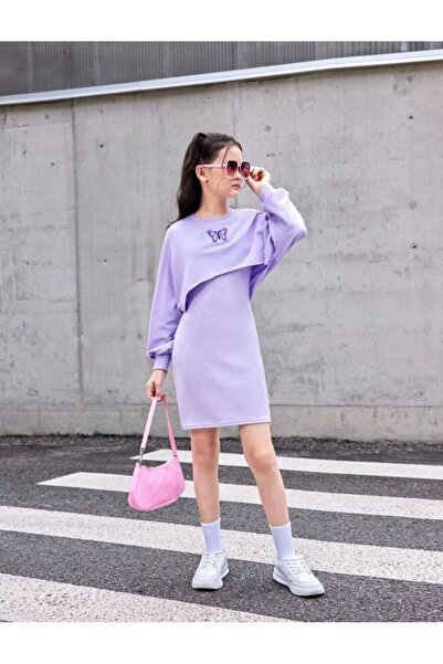 buendiakids Kız Çocuk Lila 2`Li Paket Elbise