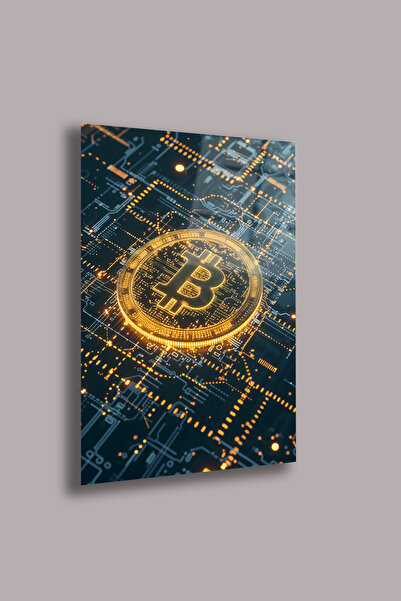 gxe.art Pictură pe sticlă cu portret de om neon Cyberpunk