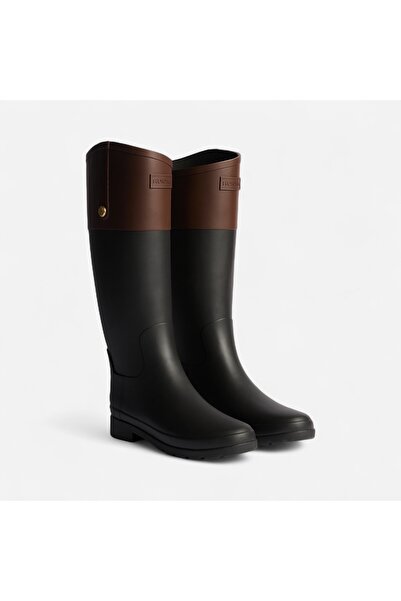 Hunter Originals Wellington Kadın Siyah Uzun Bot Black/Bolt Brown Uzun Bot HFRW0023252-BO