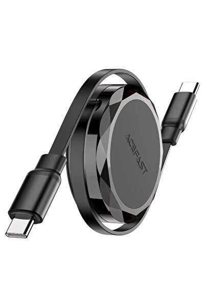 Acefast Charging Data Cable USB-C to USB-C, 60W PD Fast Charge Cable, 0.8m Aluminum Alloy - Black