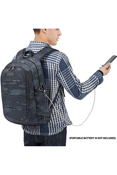 Tzowla Laptop Backpack Anti-Theft with USB Charging Port, Fits up to 17.3"