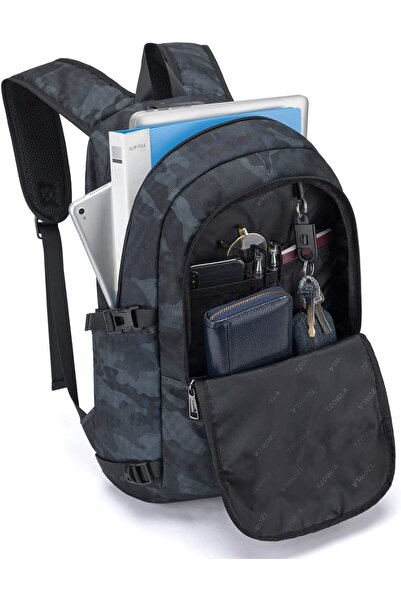 Tzowla Laptop Backpack Anti-Theft with USB Charging Port, Fits up to 17.3"