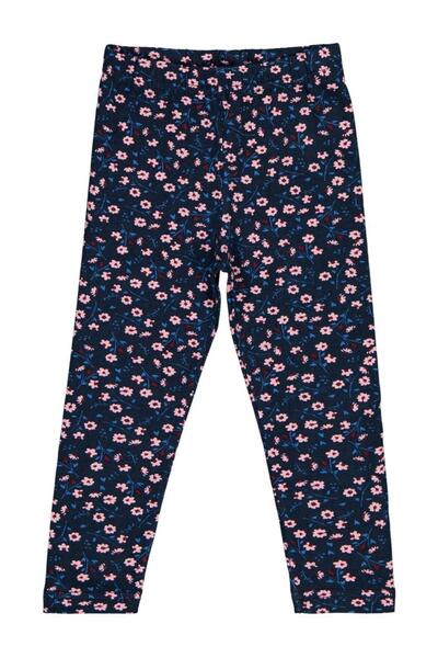 Civil Girls Flower Printed 2-5 Years Old Tights - Navy Blue 2-3 Years Old