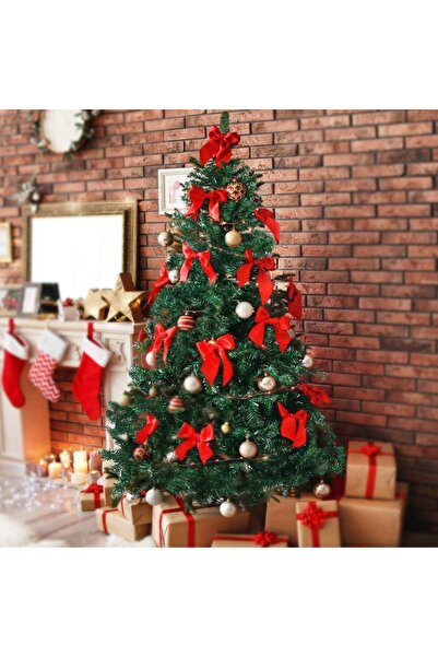 Mado Gallery Artificial Green Christmas Tree Prelit Warm Lights Mixed Branches Foldable Stand -120cm