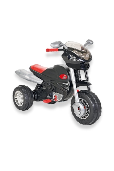 PİLSAN Desert Eagle Black pedal motorcycle for children, realistic details, rearview mirrors