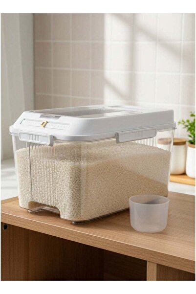 SUPPLIER حاوية تخزين طعام محكمة الإغلاق سعة ١٠ كجم مزودة بعجلات وميزان يومي | موزع كبير للأرز والدقيق وطعام الحيوانات الأليفة