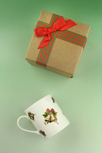 Bursa Porselen Dekor Christmas Bells Gold Gilded Porcelain Mug Christmas Gift Boxed