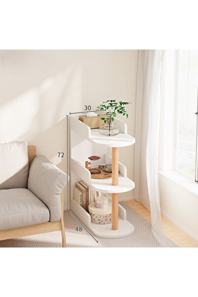 OEM Multifunctional shelf with 3 levels, modern design, warm white, 48×30×72 cm