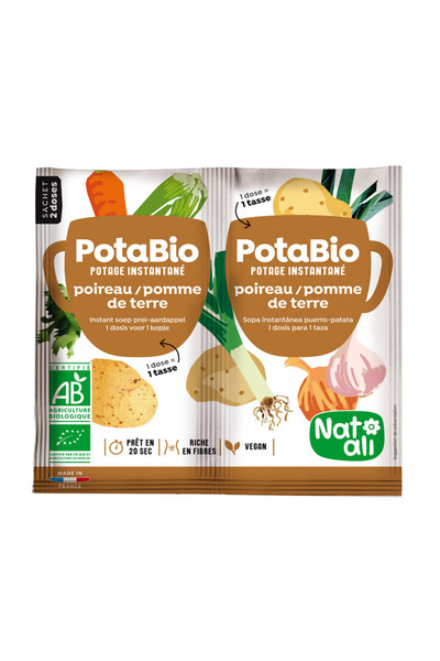 Natali Supa instant cu praz, cartofi si legume, bio, 2x 8.5g, Nat-ali