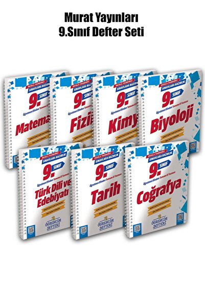 Murat Yayınları 2026 YENİ BASKI 9.Sınıf Tüm Dersler Öğrencim Defteri | 7'li Set