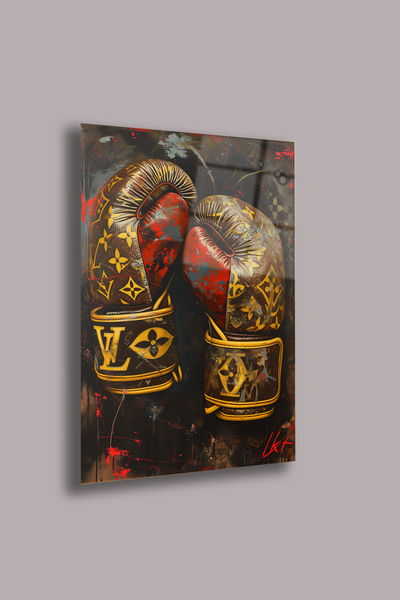 gxe.art Pictură din sticlă dinamică Boxer Sporter de marcă