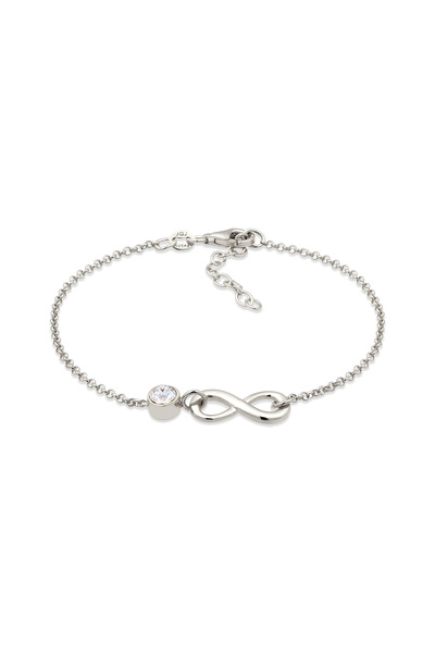 ELLI Bracelet Bracelet with Stones Women Infinity Link chain Glass Crystals Xirius Cut White 925 Sterling