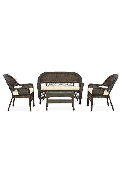 Maison Mex 4-piece garden/patio set, BARBARA, brown/beige