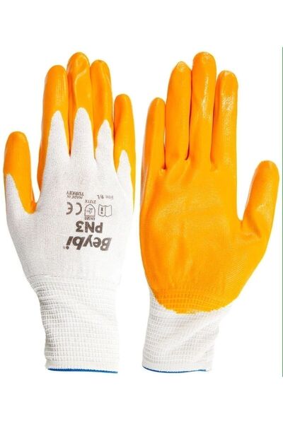 Ziraat Evim Pn3 Polyester Örme Nitril Eldiven-sarı-no:10 XL Beden 1 Çift