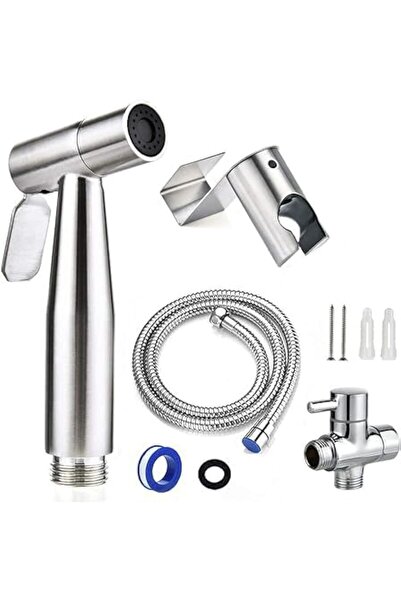 Junaris Handheld Bidet Sprayer for Toilet — Stainless Steel, Adjustable Water Pressure, Brushed Ni