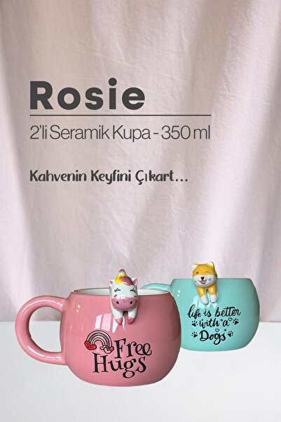 ROSIE كوب سيراميك يونيكورن آند دوج 350 مل