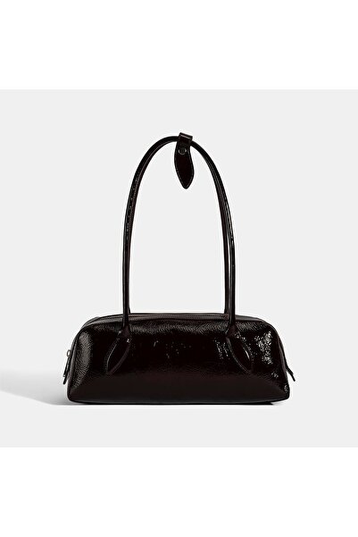 Desa Women's Burgundy Patent Leather Shoulder Bag