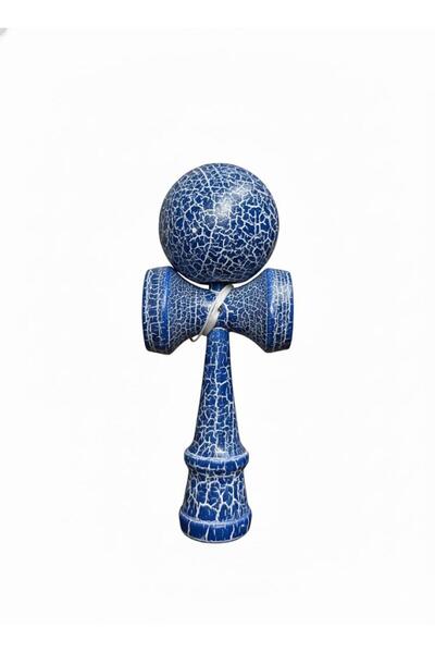 OEM Kendama din Lemn, Model Colorat cu Efect Crăpat,albastra, Joc de Îndemânare pentru Copii