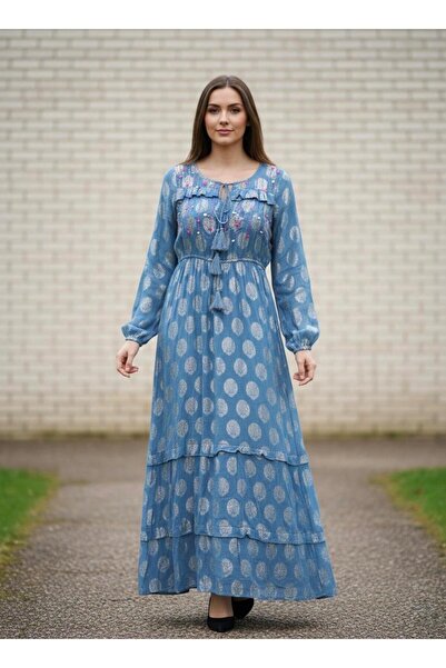 Rabiossa KADIN İTHAL UZUN ELBİSE İPLİ