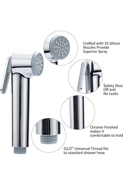 X SPRING Xspring Bidet Sprayer for Toilet, Chrome Plated Handheld Jet Spray Shattaf Head