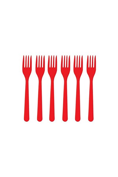 BORAPACK 25-Piece Luxury Hard Plastic Red Forks Party Birthday Presentation I...