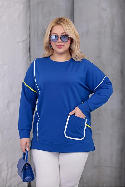 Siyezen Φούτερ μεγάλου μεγέθους με ριγέ τσέπες