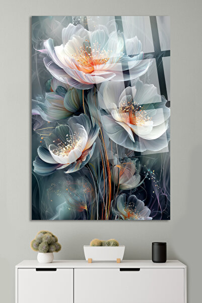 TAULART Ultra Vibrant Colors Crystal White Flower Designed Home Gift Table Mo...