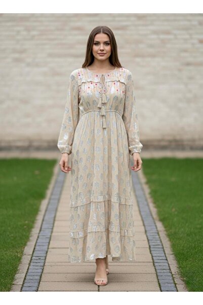 Rabiossa Women's Imported Long Dress with Drawstring