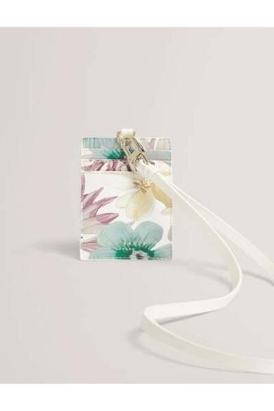 Ted Baker HALII Pastel Floral PU Card Holder Lanyard -
