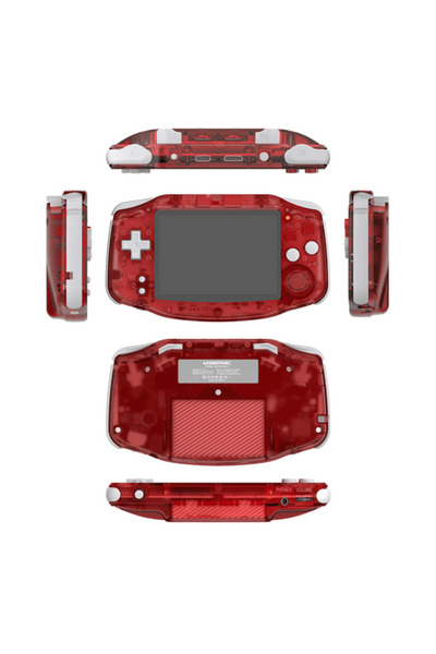 OEM Anbernic RG34XX portable console, emulators, 64GB, 3.4 inch LCD, 6000 games, Transparent Red