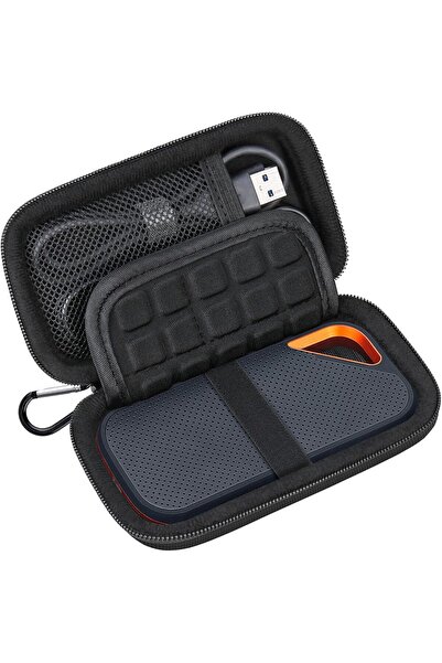 Lacdo Hard Case for SanDisk Extreme/Extreme PRO Portable SSD - Shockproof EVA, Black