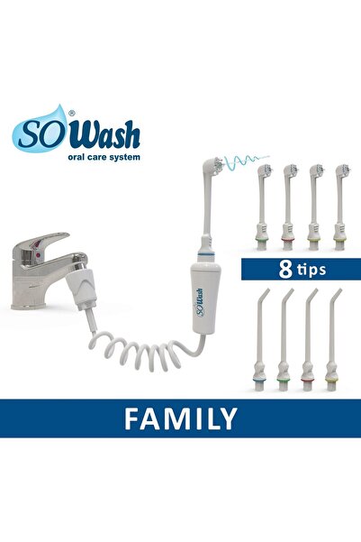 SoWash Hidropulsor / Dus Bucal So Wash Family, Fara Rezervor, 8 Capete, travel bag