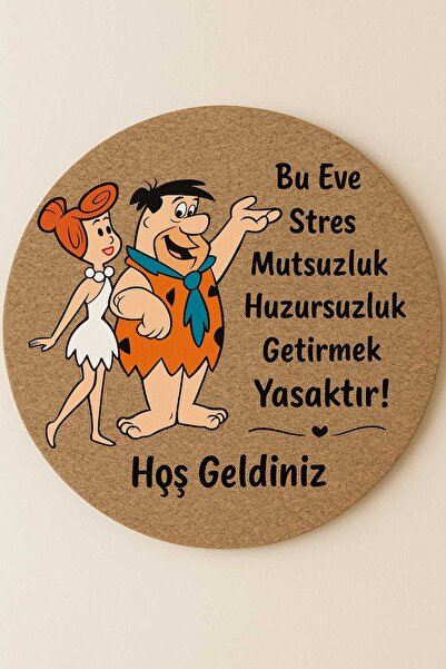 e&a care Stres Temalı Hoşgeldiniz Ahşap MDF UV Baskı Kapı Süsü 2D