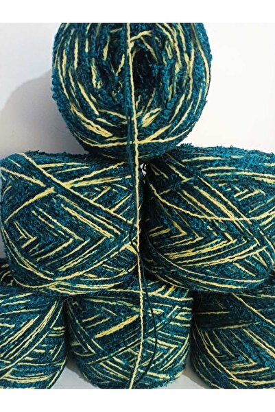 İPEK YÜN İPLİK DÜNYASI Ață de tricotat Angora 2 straturi (verde petrol, galbe...